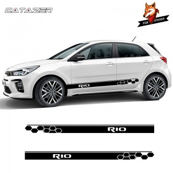 Car Stickers Sides Car Graphics Vinyl Side Stripes Auto Sticker Decals Car Styling Decal Accessaries for Kia Rio Car Styling